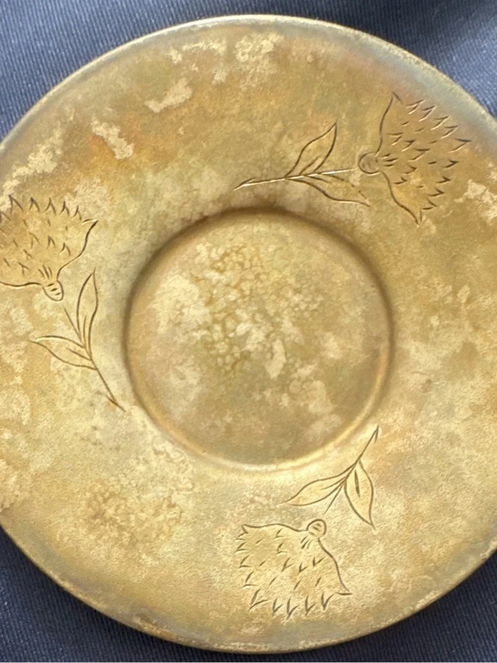 BOM 875 Silver Cup & Saucer Set Russia Art Nouveau Floral